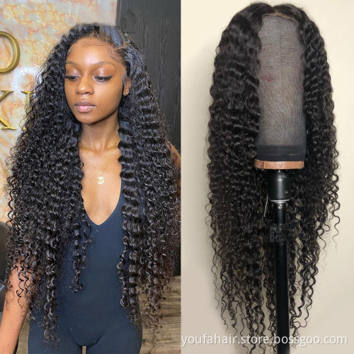 100% Indian Human Hair Wholesale Swiss Lace 13*4 Frontal Wig Deep Wave Unprocessed Raw Indian Hair Lace Front Human Hair Wigs